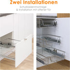 2er-Set ausziehbare Schubladen – Küchenschubladen, Schrankschubladen, Umrüstsätze für Küchenschränke, Küchenschubladen aus Metall, Einbauschubladen für Spülenschränke, ausziehbare Schrankschubladen