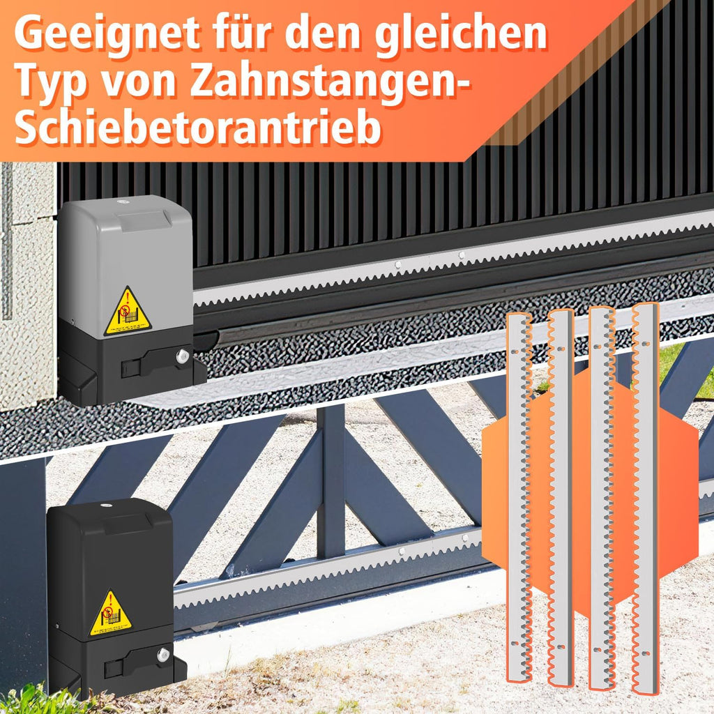 Zahnstange für Schiebetorantrieb Schiebetor Toröffner, 2M Zahnschiene, 4PCS (je 50 cm lang) Schiene Dicke 10 mm Länge 0,5 m