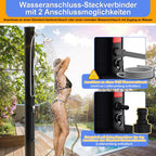 Solardusche 35L Solar Gartendusche warmes Wasser Bis Zu 60°C ohne Stromanschluss Pooldusche Camping mit Fußdusche und schwenkbarem Regenduschkopf, inkl. Montagematerial, Schwarz