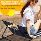 Strandliege Klappbar leicht, strandmatten gepolstert,Strandliege mit Handtasche,Staufächern,eingebautes Kissen mit 5-Gang-Einstellung, verschleißfestes Gewebe(158cm)