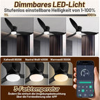 Deckenventilator mit Beleuchtung und Fernbedienung, Ø 132 cm Deckenlampe mit Ventilator dimmbar, 3 Farbtemperaturen und 6 Stufen, Sommer-/Winterfunktion, mit Timer, Schwarz