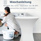 Stehtischhusse Stretch, 1/2/4/5 er-Set Stehtische Husse elastische, Tischdecke für Bistrotische, Tisch Husse Hochzeit Feier, Tischdecke-Weiß
