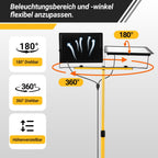 LED Baustrahler 2 x 50W / 100W / 200W, Baustrahler LED mit Stativ Einstellbar, 6500K Kaltweiß Baulampe für Innen- & Außenbereic, IP66 Baustellenlampe mit 3m Kabel Stecker für Baustelle Werkstatt Keller
