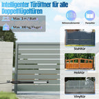 Automatischer Flügeltorantrieb Doppelflügeltorantrieb, 50W 600kg Toröffner Drehtoröffner Set Max 6m, 300kg / 3m pro Flügel mit 6 Fernbedienungen 2 Schlüssel