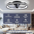2 in 1 Deckenventilator Mit Beleuchtung und leise, φ50cm Deckenleuchte mit Ventilator, dimmbar, App und Fernbedienung, 6-Gang, Timer, Für Schlafzimmer Wohnzimmer Esszimmer