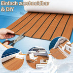 Boot Bodenbelag Eva Schaum 240x45/60/90 cm Dunkelgrau Selbstklebend, rutschfeste Bootsmatte Faux Teak, Marine Bodenbelag für Boot Yacht Kajak Motorboot Wohnmobil Deck Teppich zum Zuschneiden
