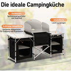 Campingküche Campingschrank Klappbar, Zeltschrank, Küchenbox, Outdoor Camping Küche, Küchenschrank, Reiseküche für Camping, Picknick, Gartenparty