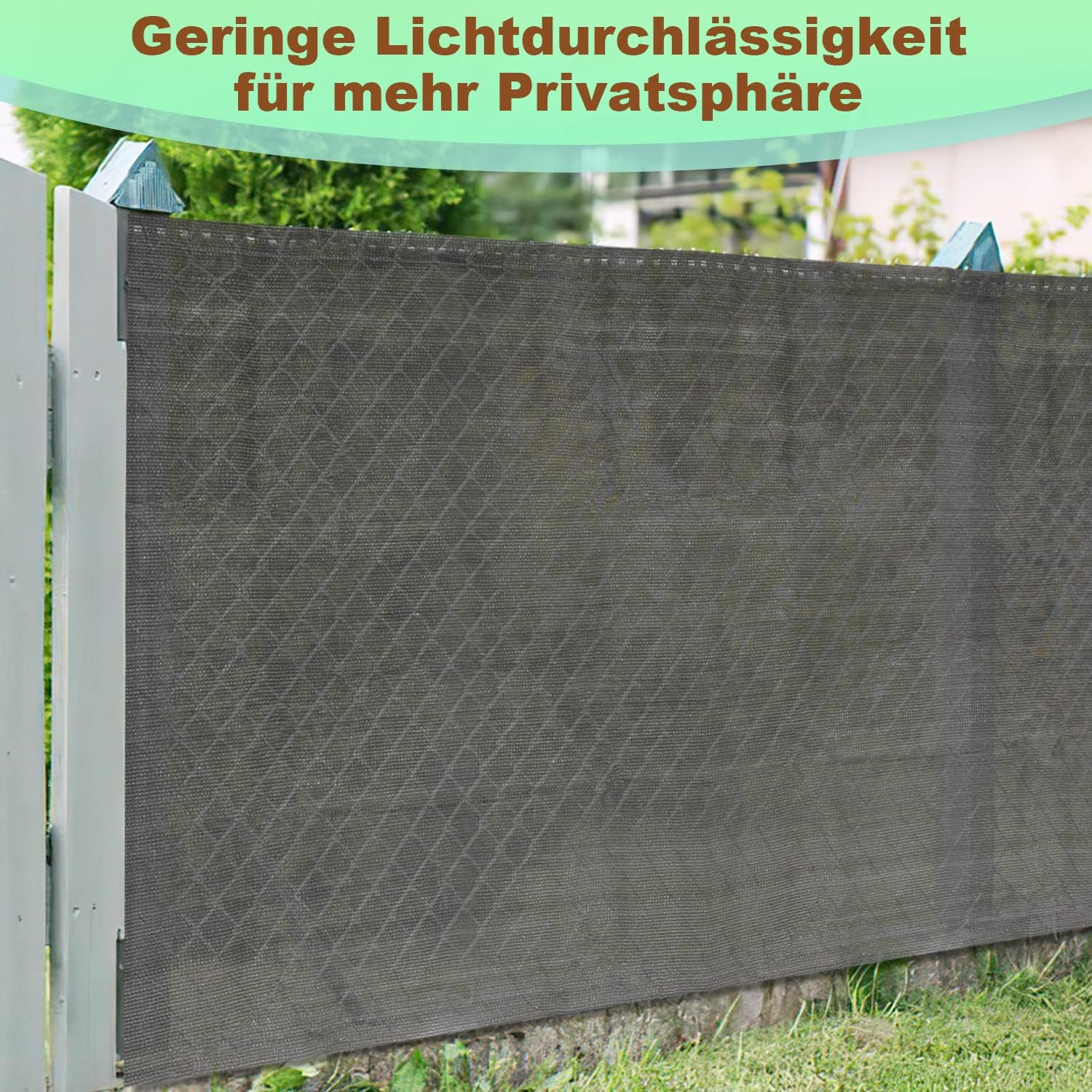Sichtschutz,150 g/m² HDPE Balkon sichtschutz,Windschutz Schattennetz mit Kabelbinder,Schattiergewebe Sonnenschutz, Staubschutz,Blickdichter Zaunblende,Grau