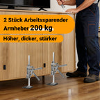 Arbeitssparender Möbelheber 2/4 Stück 38cm bis 200kg Handwerkzeugheber, Armwagenheber mit Skala & Doppelschnelligkeitsabsenkung, Hub 0-230mm, Klemmkopf & rutschfesten Gummipads