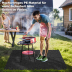 Grillteppich Grillunterlage Grillmatte, 75x120 cm/ 80x120 cm/ 90x120 cm/ 100x120 cm Grillmatten zum Grillen im Garten, Bodenschutzmatte BBQ Schutz Feuerfeste hitzebeständige für Familien-Grillabend auf, Anthrazit
