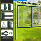 Doppelflügeltore, 300x100cm/350x100cm Metall Gartentor, Gartenzaun Zaun inkl. Griff, Schloss und 3 Schlüsseln, Robust Gartentür für Zauntür, Hoftor, Zauntor, Rundrohr, Grün/Anthrazit