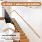 Treppengeländer, Wandgeländer mit Wandbefestigungen und Endkappen, Durchmesser 42 mm, wandmontiertes Treppengeländer, rutschfestes Geländer für Treppen und Balkone, erhältlich in den Längen 50, 80, 100, 120, 150 und 200 cm.