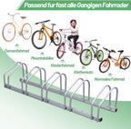 Fahrradständer (Reifenbreite 35–55 mm), bodenmontierte Fahrradständer, einfach zu montierende Fahrradständer aus verzinktem Stahl, silberfarbene Fahrradständer