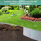 Rasenkante verzinkt Metall, 5m 10m 15m 20m 25m 30m 35m 40m 45m 50m 100x18cm Beeteinfassung Mähkante Palisade Gartenbeet, Silber oder Schwarz(Länge 5m - Höhe 18cm)