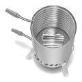 Brennholz Poolheizung, Poolheizung mit Feuer, Poolheizung Feuertonne, Edelstahl Pool beheizt Feuer Eimer 32/38mm Anschlüsse, 100% rostfreier Edelstahl mit Feuerfeste Matte und Rußschublade