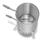 Brennholz Poolheizung, Poolheizung mit Feuer, Poolheizung Feuertonne, Edelstahl Pool beheizt Feuer Eimer 32/38mm Anschlüsse, 100% rostfreier Edelstahl mit Feuerfeste Matte und Rußschublade