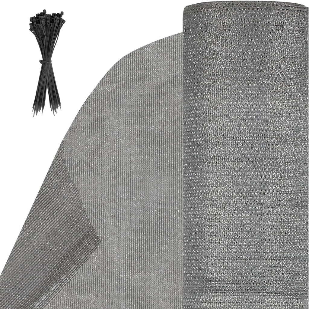 Sichtschutz,150 g/m² HDPE Balkon sichtschutz,Windschutz Schattennetz mit Kabelbinder,Schattiergewebe Sonnenschutz, Staubschutz,Blickdichter Zaunblende,Grau