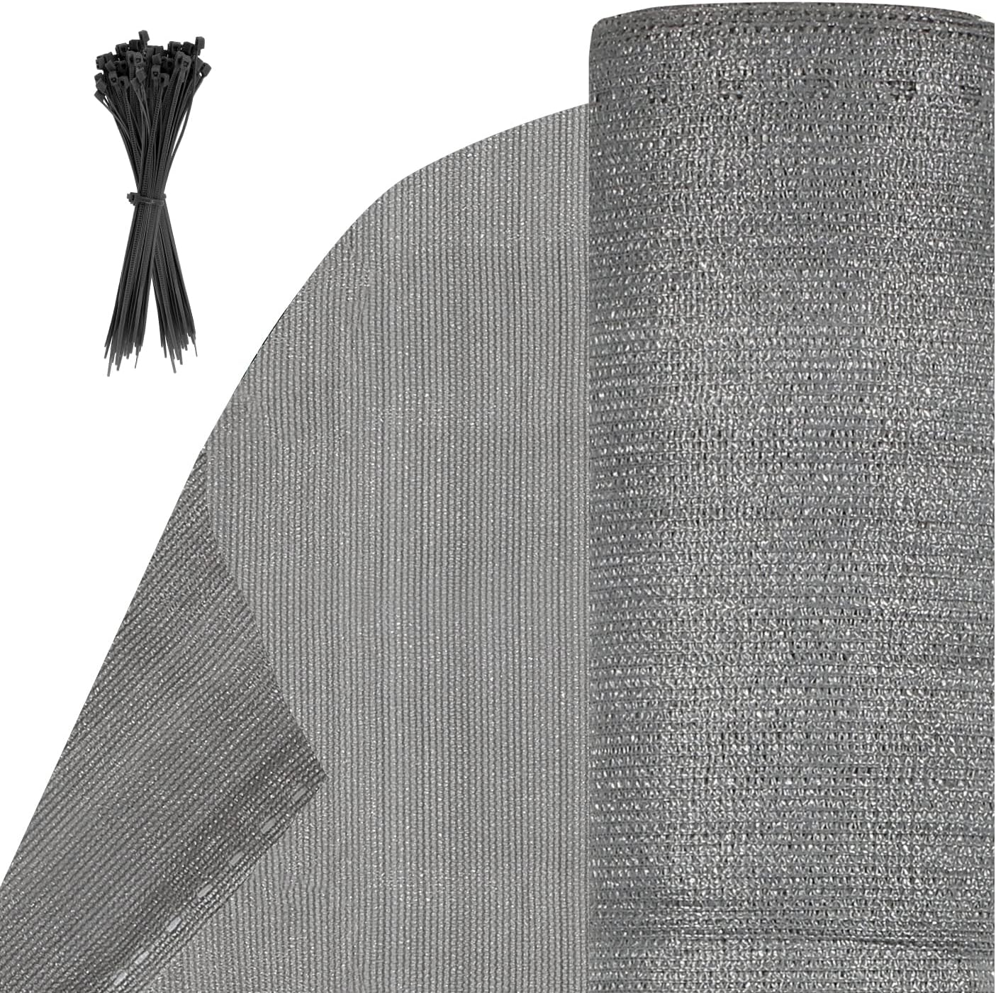 Sichtschutz,150 g/m² HDPE Balkon sichtschutz,Windschutz Schattennetz mit Kabelbinder,Schattiergewebe Sonnenschutz, Staubschutz,Blickdichter Zaunblende,Grau