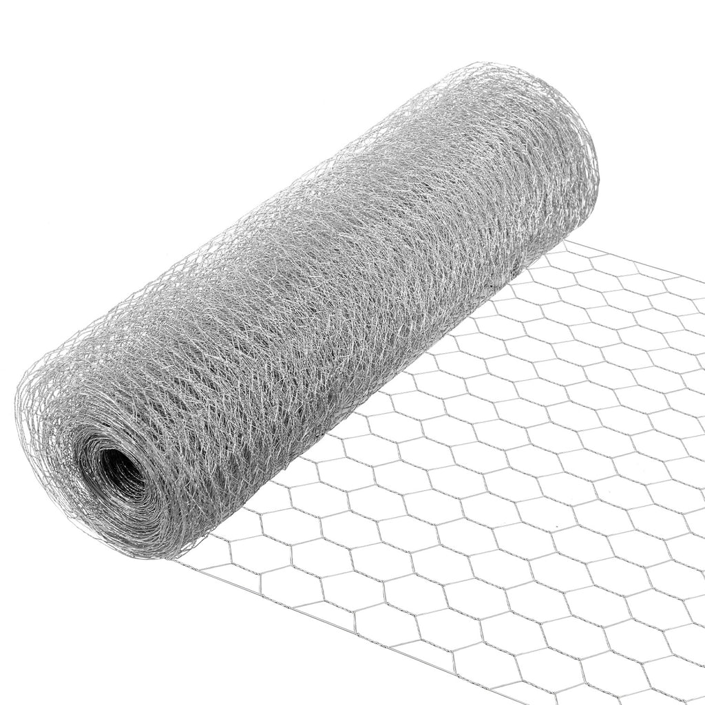 Sechseckgeflecht Maschendrahtzaun - Verzinkt Kaninchendraht, Drahtzaun, Hasendraht - Sechseck Drahtgitter Maschenweite 27 mm - Silbrig