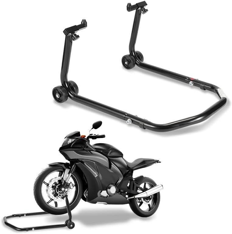Motorradständer, Motorradheber Hinten Motorrad Aufbockständer mit Doppelrollen, breitenverstellbar Montagearbeiten für Motorräder bis 300 kg, Standfestigkeit