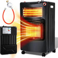 Gasheizer 4200W, Elektroheizung 1260W, Gas Heizstrahler inkl. Gasdruckregler, Gasschlauch, Gasheizofen, Infrarot Keramikbrenner, Butan- oder Propangasflaschen bis 15kg
