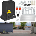Schiebetorantrieb Set, 370W 800kg Flügeltorantrieb Torantrieb 12M Garagentorantrieb, mit 2 Fernbedienung Toröffner, Entriegelungsschlüssel und für Hotelbis, Fabrik, Schwarz