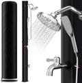 Solardusche 35L Solar Gartendusche warmes Wasser Bis Zu 60°C ohne Stromanschluss Pooldusche Camping mit Fußdusche und schwenkbarem Regenduschkopf, inkl. Montagematerial, Schwarz