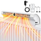 Heizkörper Ventilator Weiß - Energieeffizienter Wärmeverteiler mit 6 Lüftern, Automatischer Ein/Aus-Funktion, 3-Stufen-Regelung, RGB-LED und Fernbedienung für Schnelle Wärmeverteilung