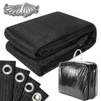 Zeltunterlage, Camping-Matte, 240 g/m² HDPE; die Zeltunterlage ist mit 12 Befestigungsösen, 13 Heringen und einer Aufbewahrungstasche ausgestattet, ist wasser- und luftdurchlässig sowie rutschfest, schwarz und in verschiedenen Größen erhältlich.