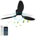 Deckenventilator mit Beleuchtung und Fernbedienung, Ø 132 cm Deckenlampe mit Ventilator dimmbar, 3 Farbtemperaturen und 6 Stufen, Sommer-/Winterfunktion, mit Timer, Schwarz
