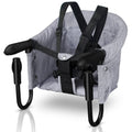 Tischsitz Faltbar Babysitz,Baby Hochstuhl Sitzerhöhung,Baby Tischsitz Stuhlsitz für zu Hause und Unterwegs mit Transporttasche,Belastbar bis 18 kg(Grau)
