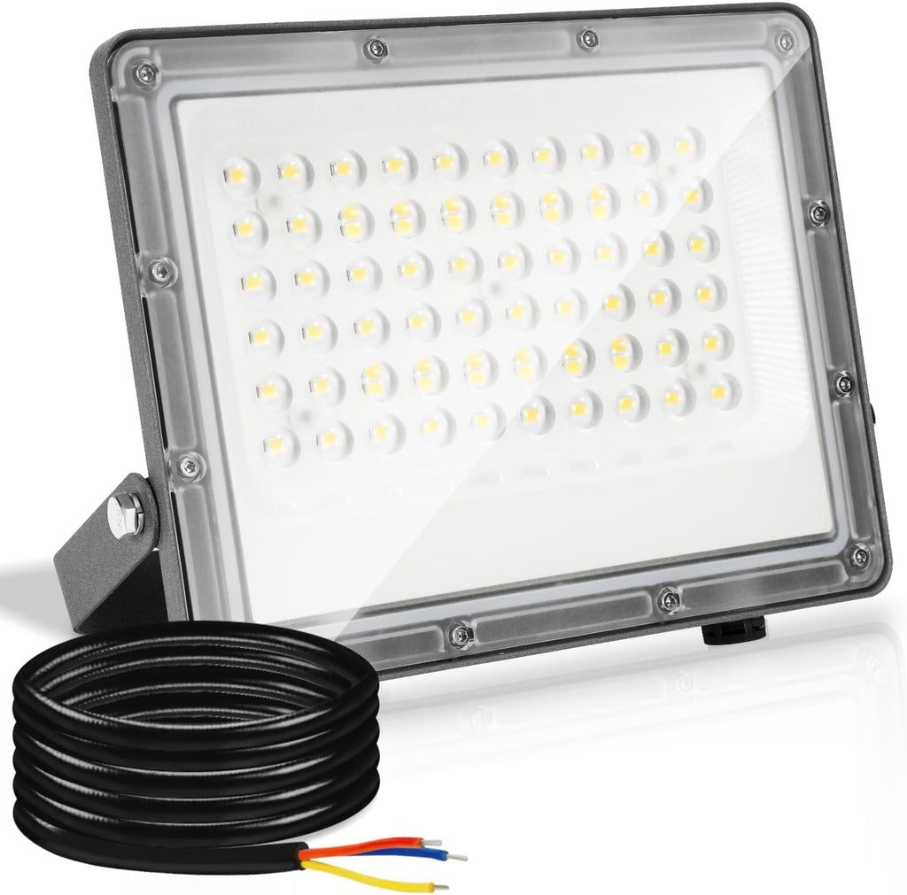 50/100/150/200 W LED Außenstrahler, LED Strahler Außen Innen, 6000K Kaltweiß Außenleuchte Superhell, IP65 Wasserfest, LED Scheinwerfer, LED Flutlicht für Gärten Garage Flur