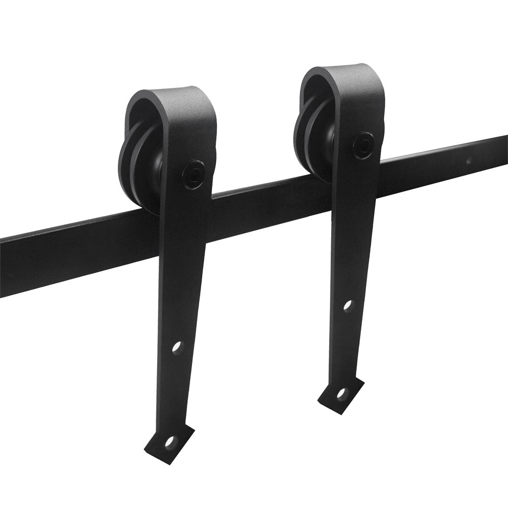 Schwarze Beschläge für Schiebetüren, pfeilförmige Beschläge für Schiebetüren, Schienen für Schiebetüren, geräuscharmer Lauf, erhältlich in den Längen 183 cm, 200 cm und 363 cm (Tür nicht im Lieferumfang enthalten)