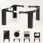 Edelstahl-Waschmaschinen-Untergestell, verstellbar 50–80 cm, mit Skalenverstellung, Vibrationsschutz & Rutschfestigkeit, Tragkraft 400 kg, für Waschmaschine/Trockner, schwarz.