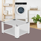 Waschmaschinensockel 60 x 60 x 40 cm mit 3 verstellbaren Ablagen, Waschmaschinen Untergestell bis 150 kg für Waschmaschine & Trockner, Weiß