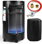Gasheizung für Innenräume 4200W, Gasofen, 2 Stufen, 2 EU-Adapter Gasheizer mit Dreieckbrenner, Druckregler, Gasschlauch und 2 EU-Adaptern für Balkon, überdachte Terrasse und belüftete Räume