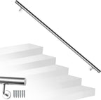Geländer Treppengeländer, Edelstahl Handlauf, Wandhandlauf Innen & Außen, inkl. Wandhalterung und Endkappen, Rund Ø42mm, Treppe Wandhalter Haltegriff Stange