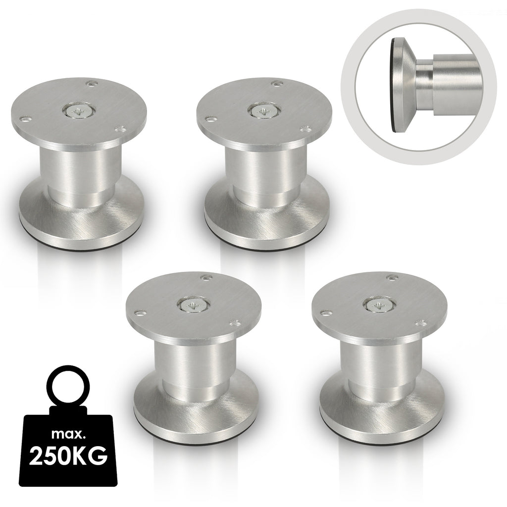 Alulegierung Möbelfüsse 4 Stück, belastbar bis 200-300kg,silbrig Aluminium-Möbelfüße, 6–20 cm, silberne Metalloptik, für Sofa, Schrank, Kommode und DIY.