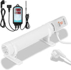 Gewächshausheizung, Timer, Zeitplan & 3000W Digitalregler Ø42-mm-Heizrohr, Haltebügel, Überhitzungsschutz, Wand-/Bodenmontage, Ist-/Sollanzeige, °C/°F, für Schrank & Gewächshaus