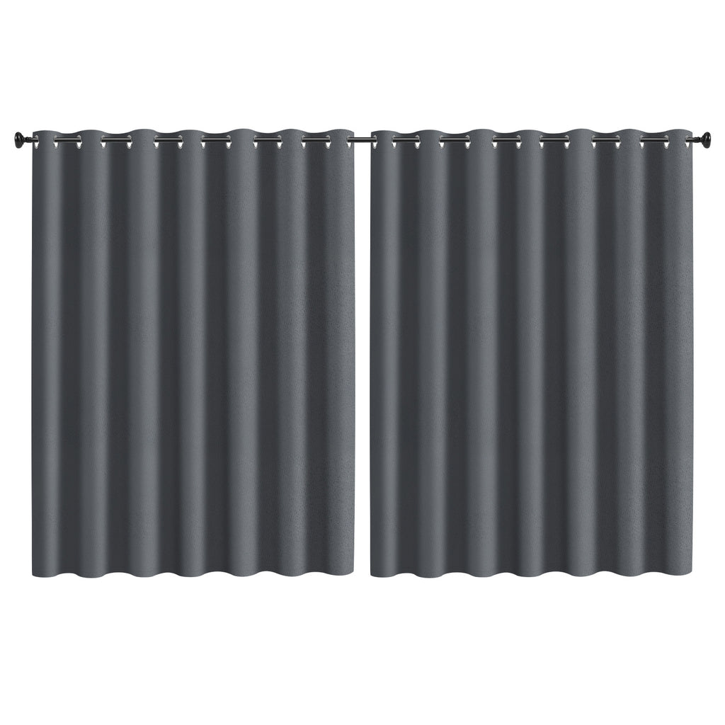 Outdoor Vorhang Wetterfest mit Ösen Sonnenschutz Wasserdicht Thermovorhang Panel,Dunkelgrau