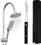 Solardusche 20L Halbe Einzelstab Solar Gartendusche warmes Wasser Bis Zu 60°C Ohne Stromanschluss Pooldusche Camping mit Handbrause und schwenkbarem Regenduschkopf inkl. Schutzhülle