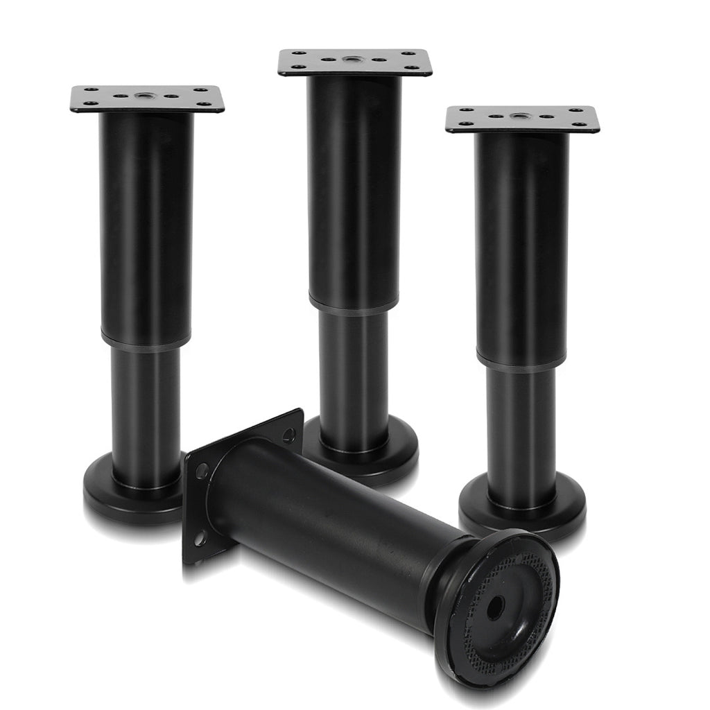 4er Set Edelstahl Möbelfüße,Schwarz / Weiß Möbelbeine Höhenverstellbar, Füße für möbel mit Schrauben, | Belastbar bis 300 KG, für Sofa Möbelfüße Schreibtisch Stühle