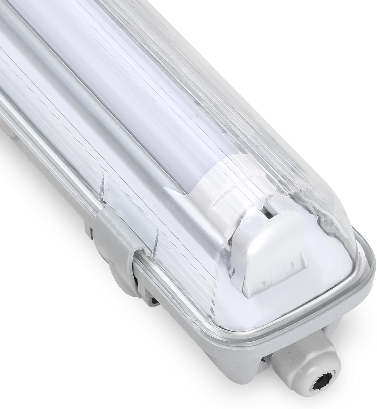 LED Feuchtraumleuchte Wannenleuchte 150cm 24W, 2400 Lumen 6500K, IP65 Wasserfest mit T8 LED Röhre für Garage Werkstatt Keller Außenbereich