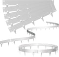 Rasenkante mit Dornen, 100x15cm Rasenkante Metall Beetumrandung, Beeteinfassung Flexible Verformbar Metall Palisade für Garten Bauernhof, Silber/Schwarz
