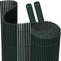 PVC Sichtschutzmatte Balkon Grün – Rundrohr mit Verstärkungsstreifen, Balkon Sichtschutz ohne Bohren, Windschutz & Sichtschutz für Gartenzaun, Terrasse & Geländer