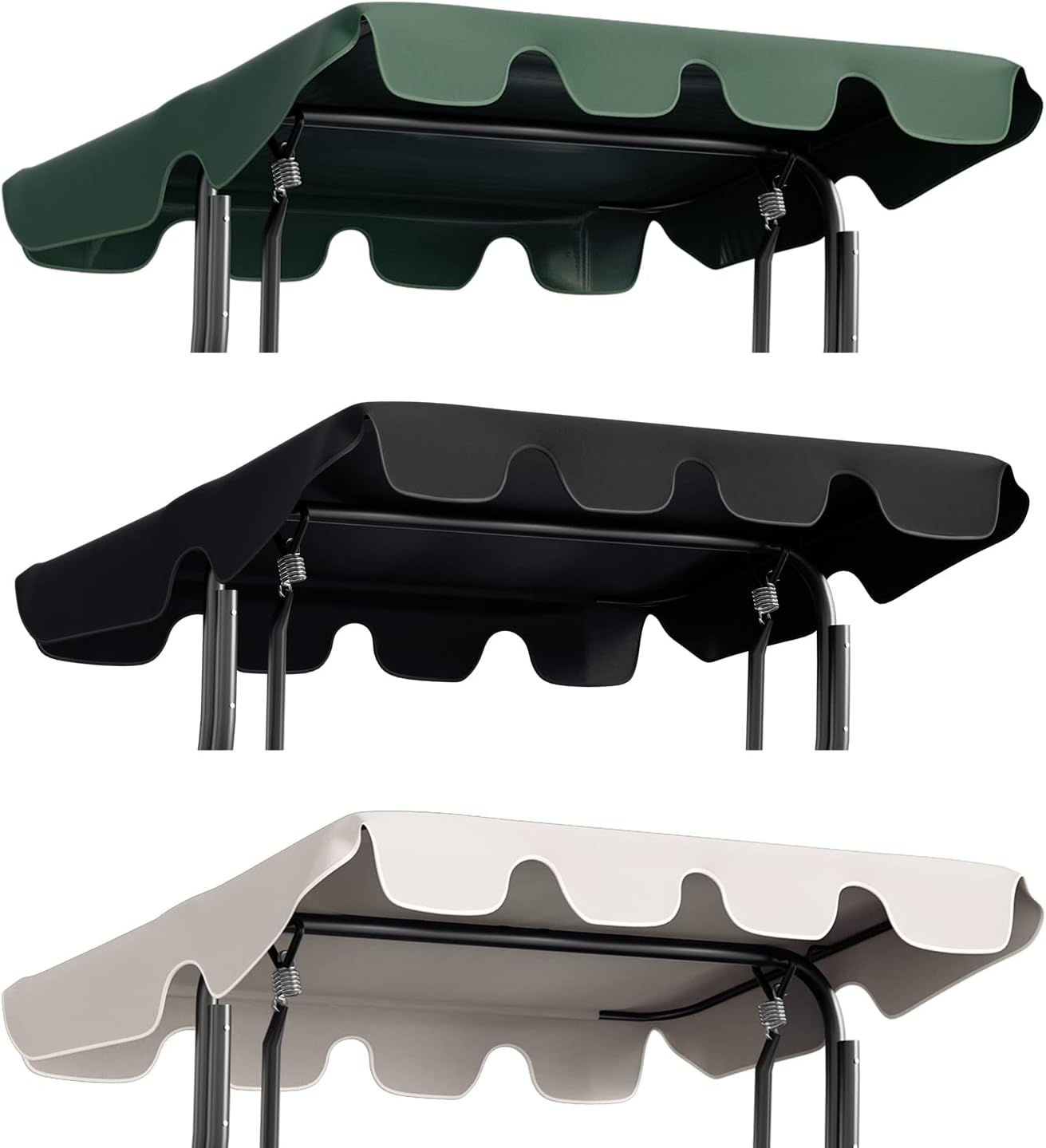 Ersatzdach für Gartenschaukel, Sonnendach für Schaukel, Vordach zur Einfachen Montage, Dachplane für Hollywoodschaukel, 600D Oxford-Stoff zum UV-Schutz, wasserdicht, 210 x 145 cm