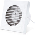 100/150 mm leiser Badventilator, Plug-and-Play, Kunststoffgehäuse, geeignet für Badezimmer, Küche, Keller und Toiletten, leitet Wasserdampf und Gerüche ab, glatte Frontblende, weiß