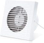 100/150 mm leiser Badventilator, Plug-and-Play, Kunststoffgehäuse, geeignet für Badezimmer, Küche, Keller und Toiletten, leitet Wasserdampf und Gerüche ab, glatte Frontblende, weiß