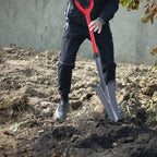 114 cm lange Gartenschaufel, vielseitig einsetzbare Gartenschaufel, V-förmige Wurzelschaufel mit gezahnter Klinge, geeignet für harten, steinigen Boden; diese Wurzelschaufel verfügt über eine breite Trittkante und einen ergonomischen Griff