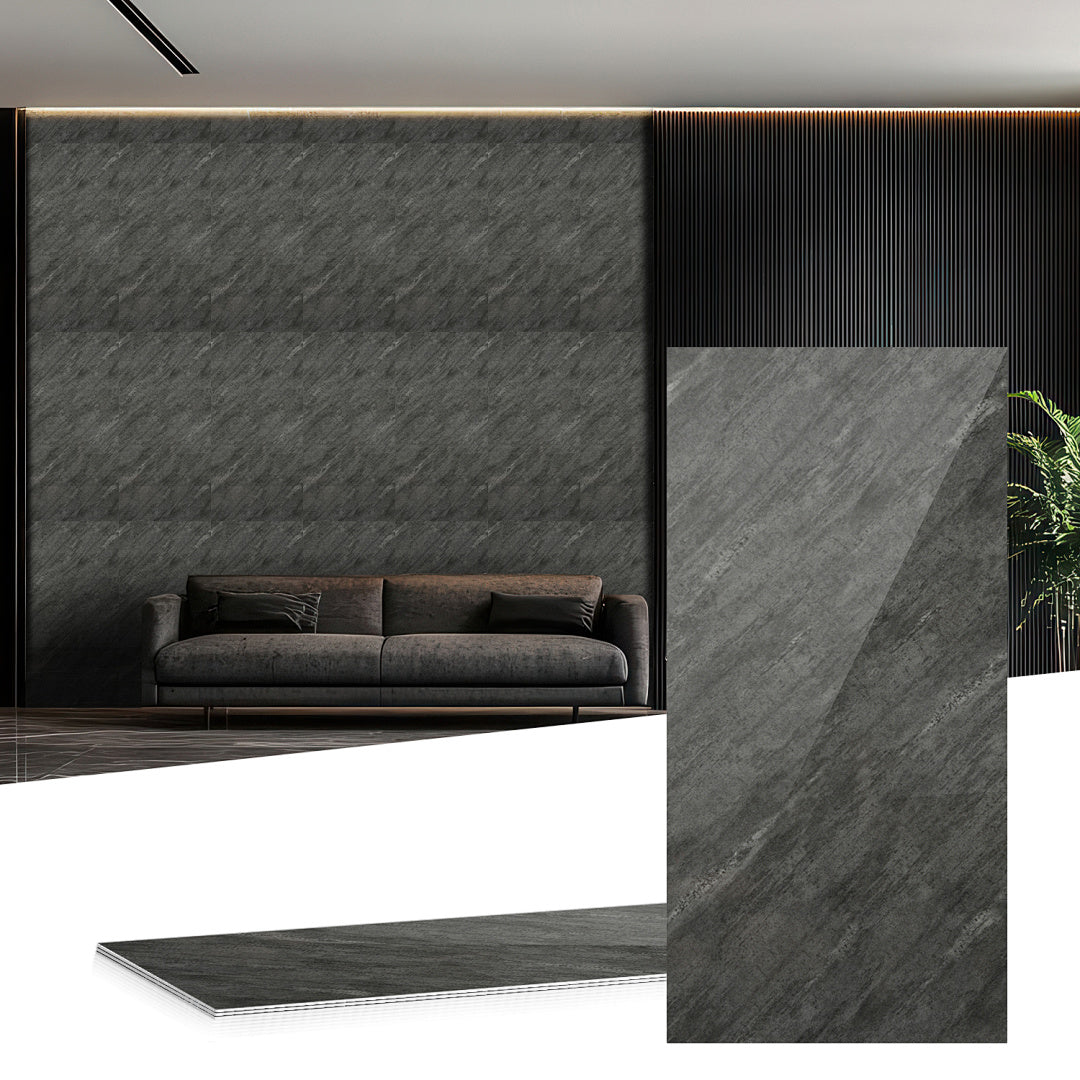 4er-Set Wandpaneele in Marmoroptik, PVC-Wandverkleidung, 120 x 60 cm, zur Selbstmontage, wasserfeste 3D-Dekorplatten für Küche und Bad, grau/weiß/weiß-gold/schwarz-weiß